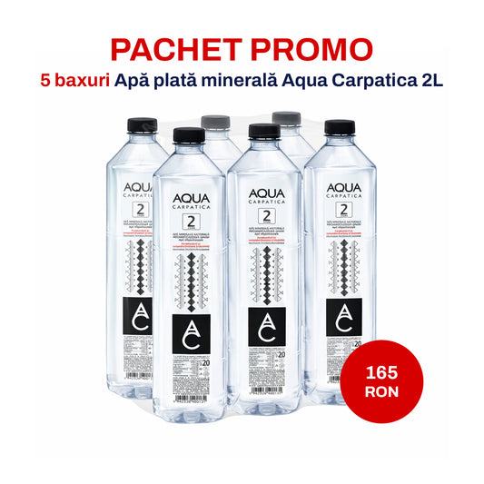 Apă minerală plată Aqua Carpatica 2L – Pachet Promo – 5 baxuri