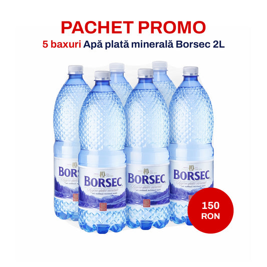 Apă minerală plată Borsec 2L – Pachet Promo – 5 baxuri