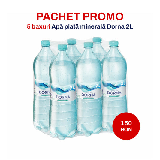 Apă minerală plată Dorna 2L – Pachet Promo – 5 baxuri